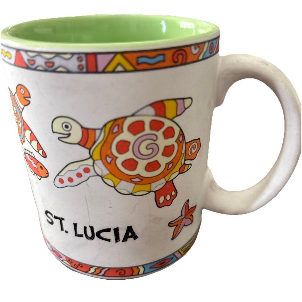 A Gift Corp St Lucia Sea Turtles & Starfish Mug 4”